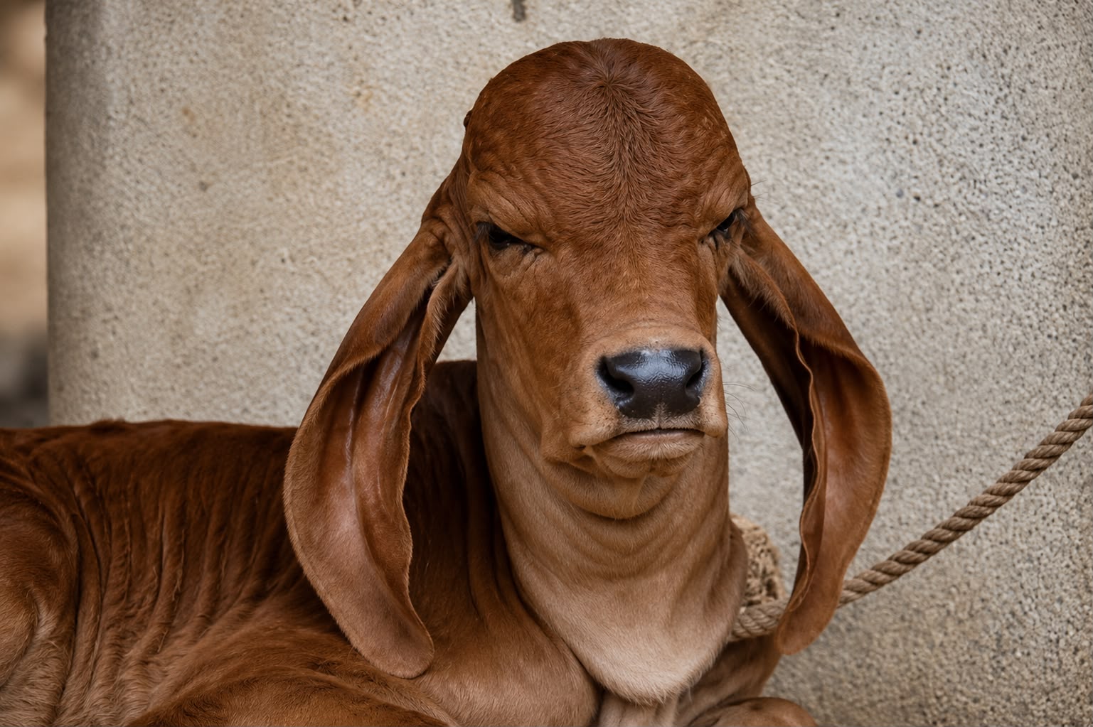 Young brown cow