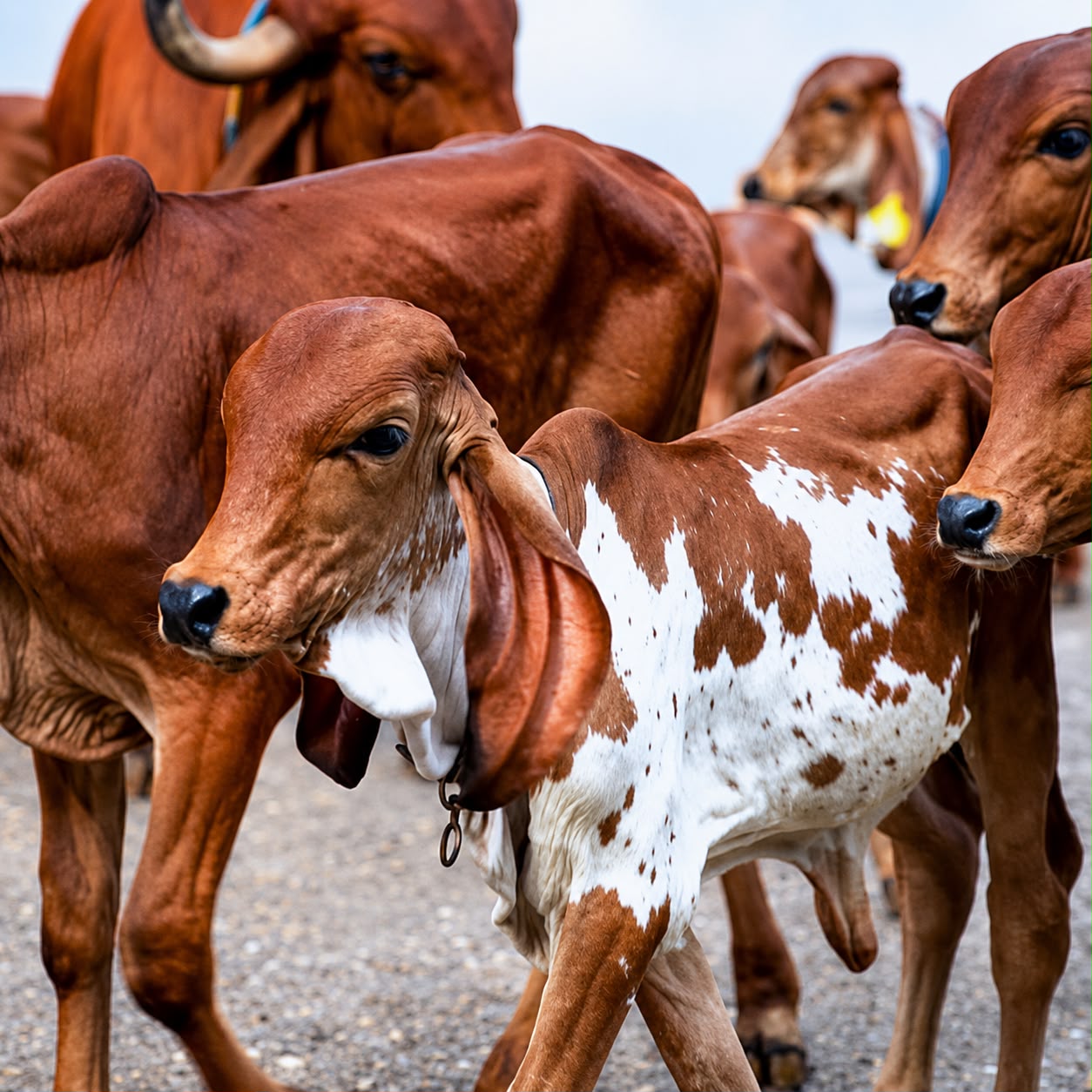 Cows together at the farm